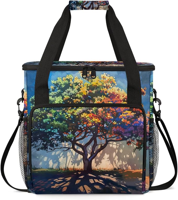 Tree Colorful Coffee Maker Carring Bag, Large Insulated Storage Organizer Case by Home