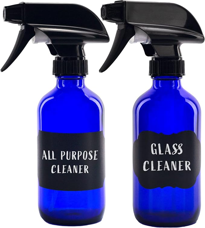 Cornucopia Brands 8-Ounce Cobalt Blue Glass Boston Round Spray Bottles - Image 9