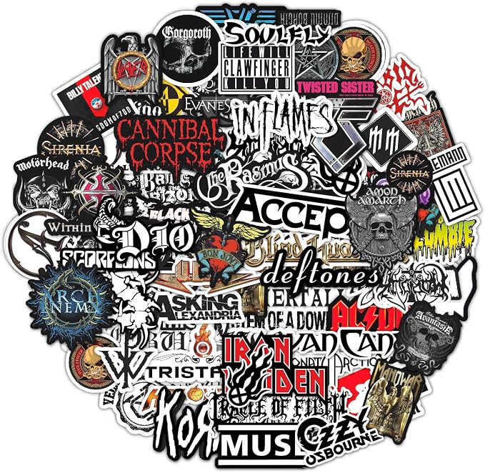 BulbaCraft Legendary Rock Band Stickers – Heavy Metal Laptop Decals by BulbaCraft