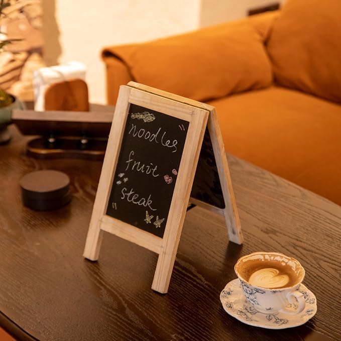 Vintiquewise 11-inch Wooden A-Frame Chalkboard Sign Double-Sided Menu Board - Image 5