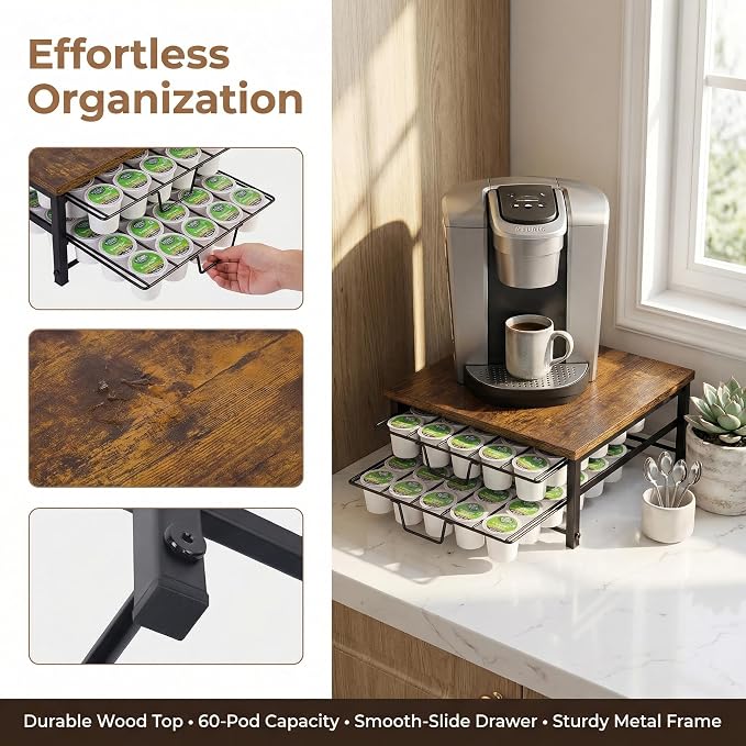 2 Tier Coffee Pod Drawer, 60 Capacity Coffee Capsule Storage Organizer Holder - Image 5