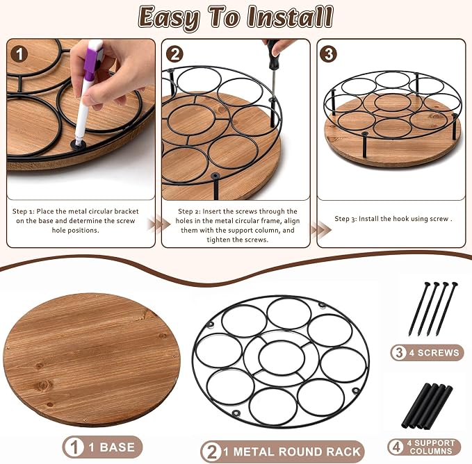 2 Pcs 9 Bottles Rotating Coffee Syrup Organizer, Large S Syrup Rack Carbon - Image 6