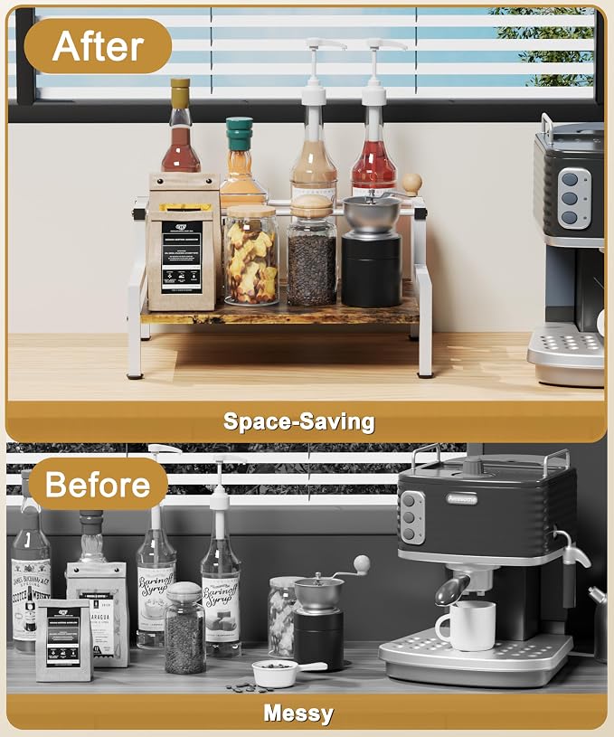 Coffee Syrup Rack Organizer for Countertop, 4 Syrup Bottles Holder Stand for - Image 4