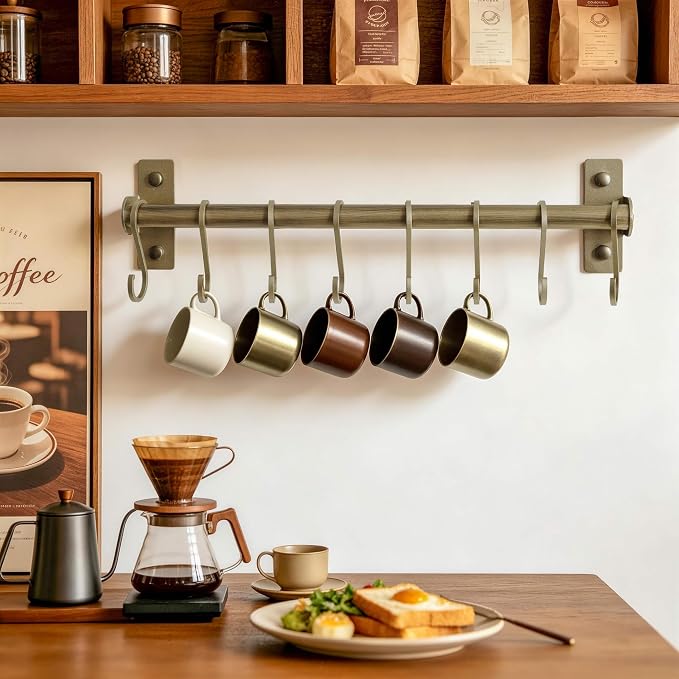 Dseap Kitchen Utensil Holder Hanger, Pot and Pan Rack wall Mounted, Kitchen Rail - Image 5