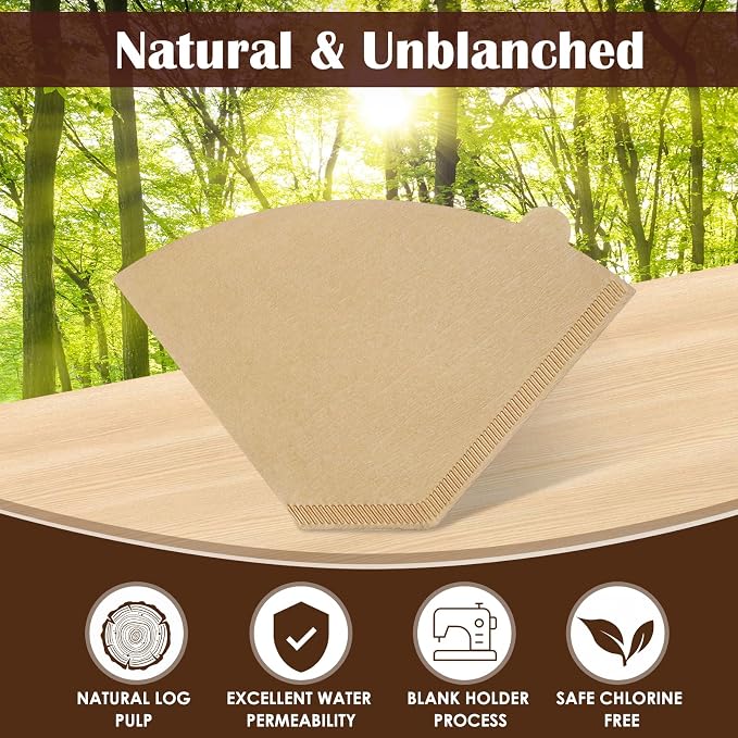 100 Count #4 Cone Coffee Filters 8-12 Cup, Natural Coffee Filters 4 Cone Paper - Image 4