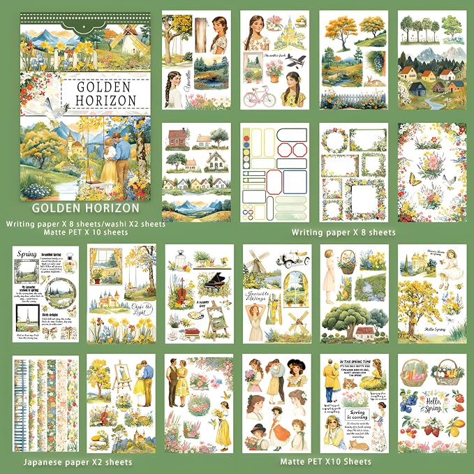 Snycler Golden Horizon Theme Sticker Scrapbooking Supplies - Image 6