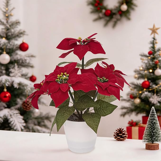 Artificial Christmas Flower Lamp Night Light, Battery Powered - Image 4