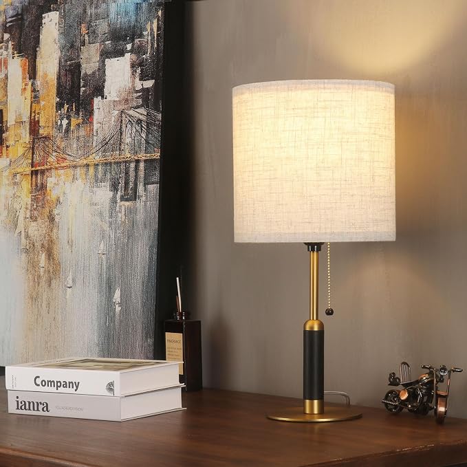 18.9" Set 2 Mid Century Bedside Table Lamp - Image 9