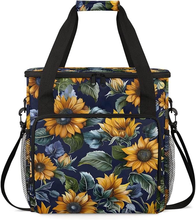 Yellow Sunflower Coffee Maker Carring Bag, Large Insulated Storage Organizer by Home