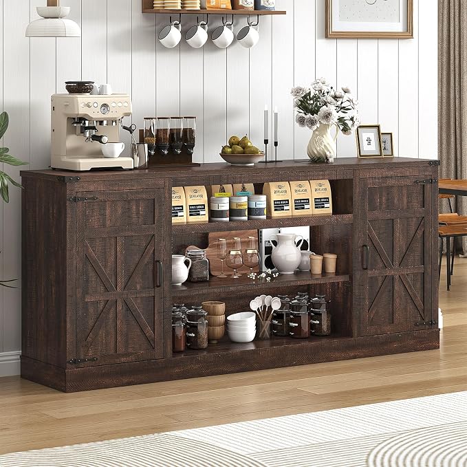 XVD 75" Farmhouse Coffee Bar Cabinet by Unknown