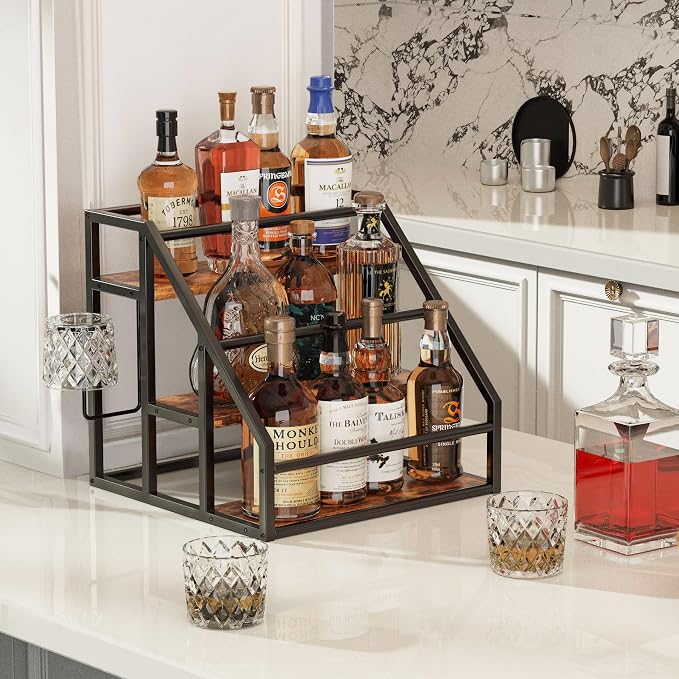 Coffee Syrup Rack Organizer, 3 Tier Countertop Storage Shelves, Kitchen Storage - Image 4