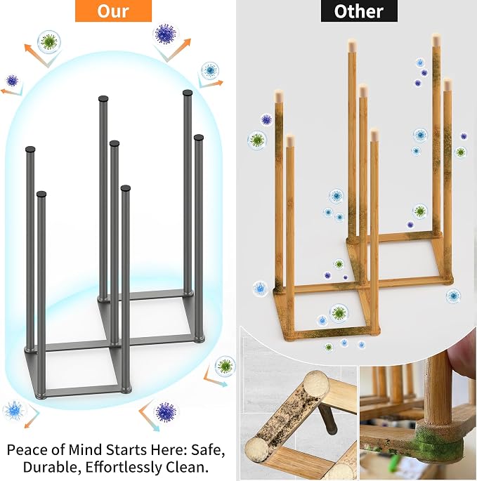 KORRTFID Foldable Bottle Drying Rack, Baby Bottle Drying Rack, Collapsible Cup - Image 9