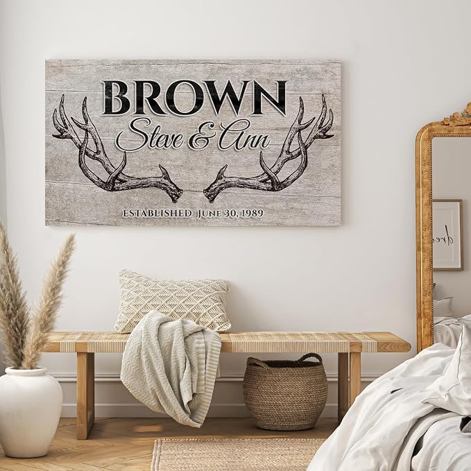 IPIC - Family Established Sign, Personalized Farmhouse Name Sign Wall Decor - Image 3