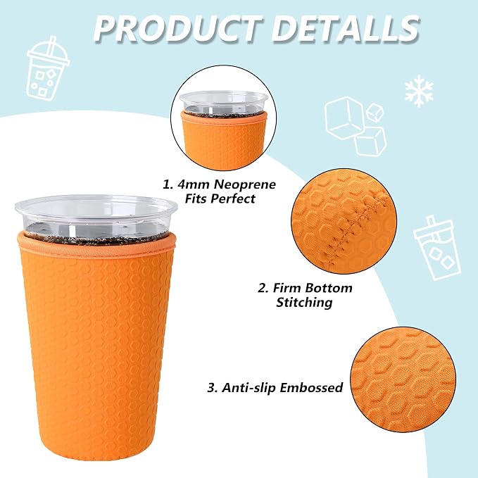 3 Pack Reusable Iced Coffee Sleeves - Image 2