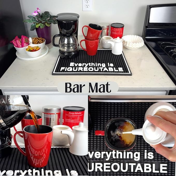 Everything is Figureoutable Silicone Bar Mat 18x12 in, Motivational Gift - Image 4