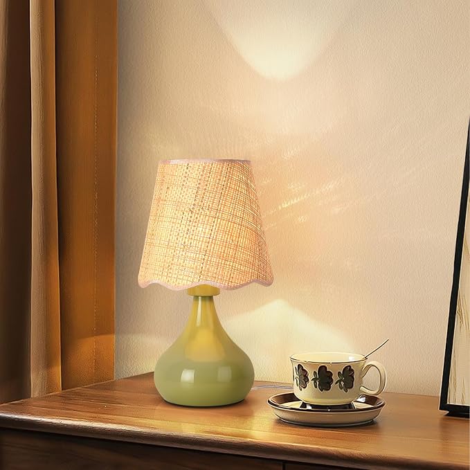 Ziqqeelam Green Cute Small Boho Table Lamp - Image 4