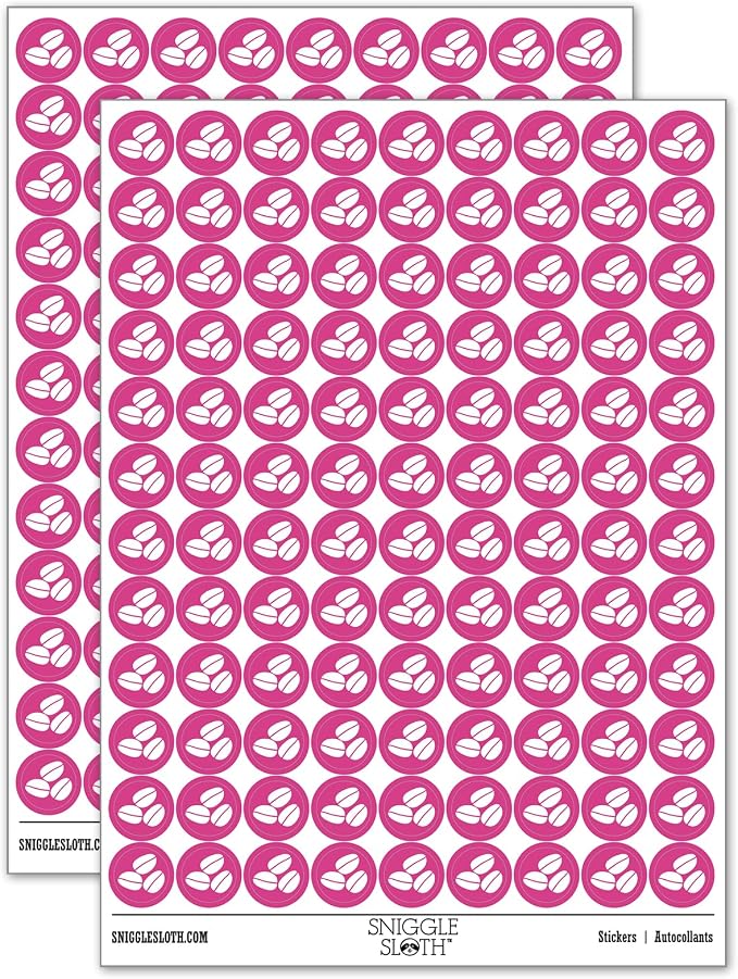 Coffee Beans Trio 200+ Round Stickers by Sniggle+Sloth