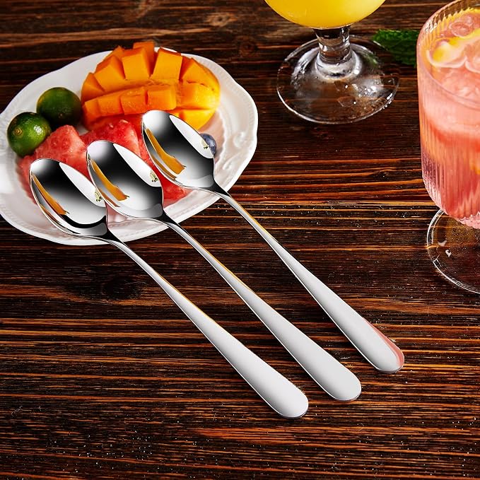 KEAWELL Premium 4-Piece Louise Long Handle Iced Tea Spoons, 18/10 Stainless - Image 8
