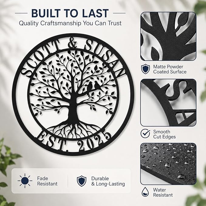 Personalized Tree of Life Metal Sign, Custom Metal Signs, Tree of Life - Image 3
