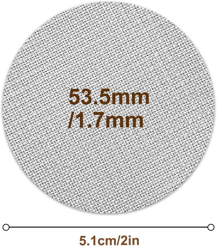 53.5mm Coffee Puck Screen & Walnut Puck Screen Holder, 316 Stainless Steel Espresso Filter for Espresso Portafilter, Professional Tool for Portafilter Filter Basket