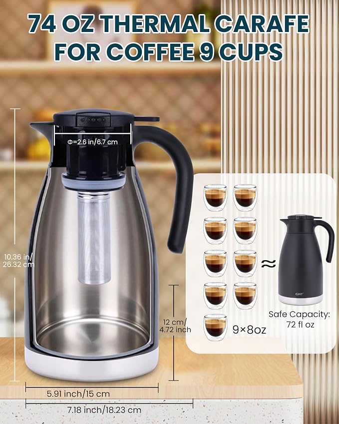 GiNT 74oz Thermal Coffee Carafe - Image 5