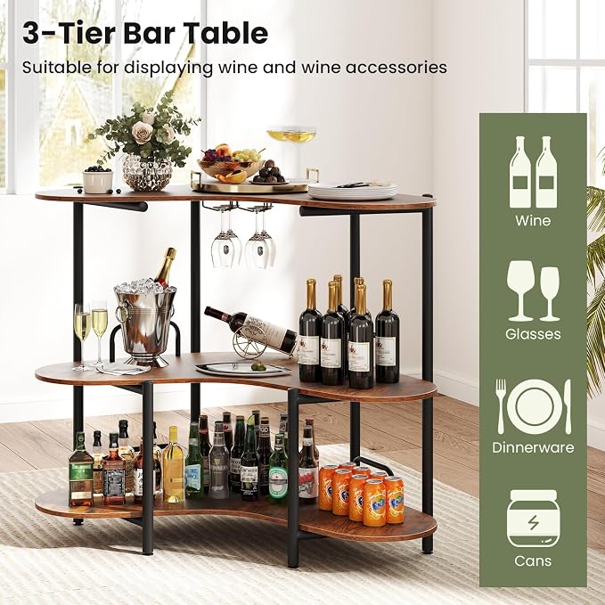 HOMGX Home Bar Table, Wine Bar Cabinet - Image 5
