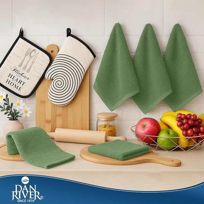 DAN RIVER Kitchen Bar Mops, 16 by 19 Inches, 100% Cotton Super Absorbent - Image 3