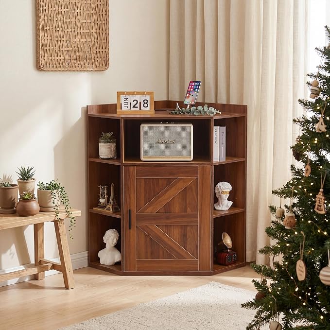 VECELO Corner Storage Cabinet - Image 4