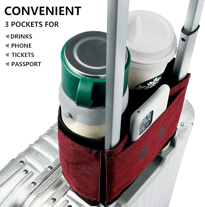 riemot Luggage Travel Cup Holder Free Hand Drink Carrier - Image 3