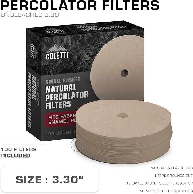 COLETTI Percolator Coffee Pot Filters – Camping Coffee Filter – Disc Coffee - Image 2