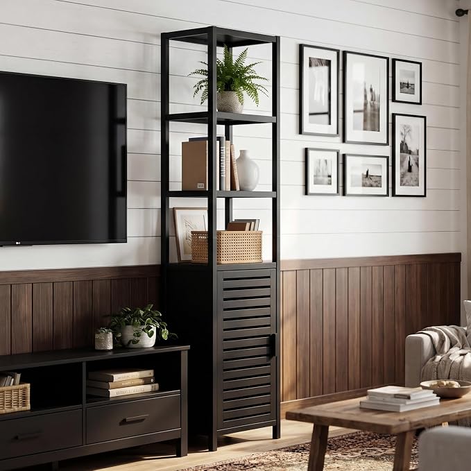 HITNET Bathroom Cabinet Freestanding, Tall Slim Bamboo Storage Cabinet - Image 8