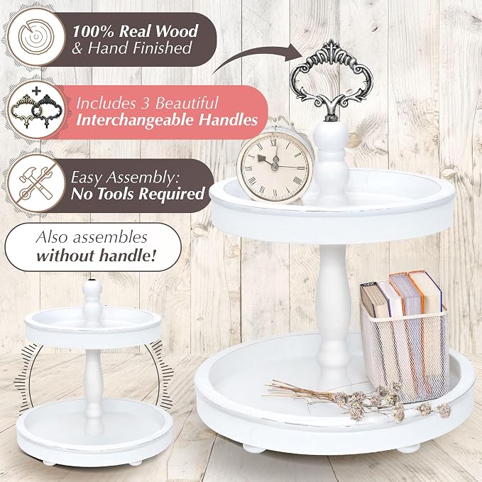 2 Tiered Tray Stand - Image 4