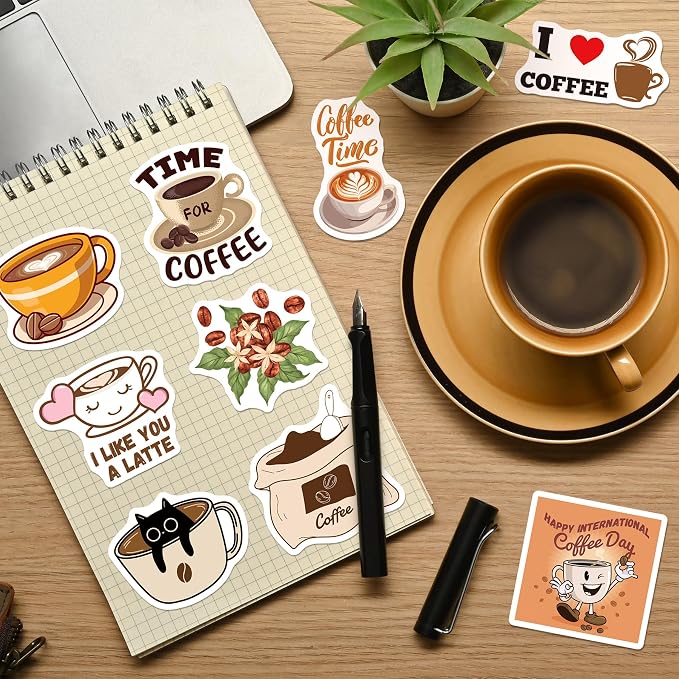 WAKEMOODEI 200PCS Coffee Stickers - Image 6