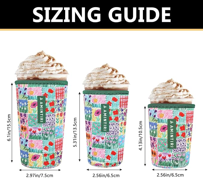 3 Pack Reusable Sleeve for Iced Coffee Cup, Coffee Neoprene Sleeve for Iced&Hot - Image 3