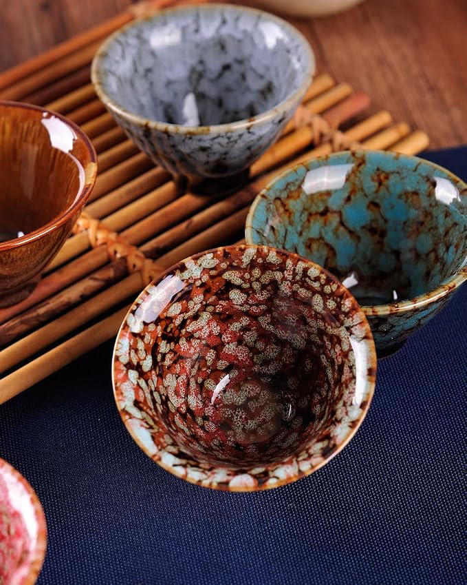 WHJY Ceramic, Japanese Sake Cups, Traditional Chinese Kung Fu Tea cups set Kiln - Image 5