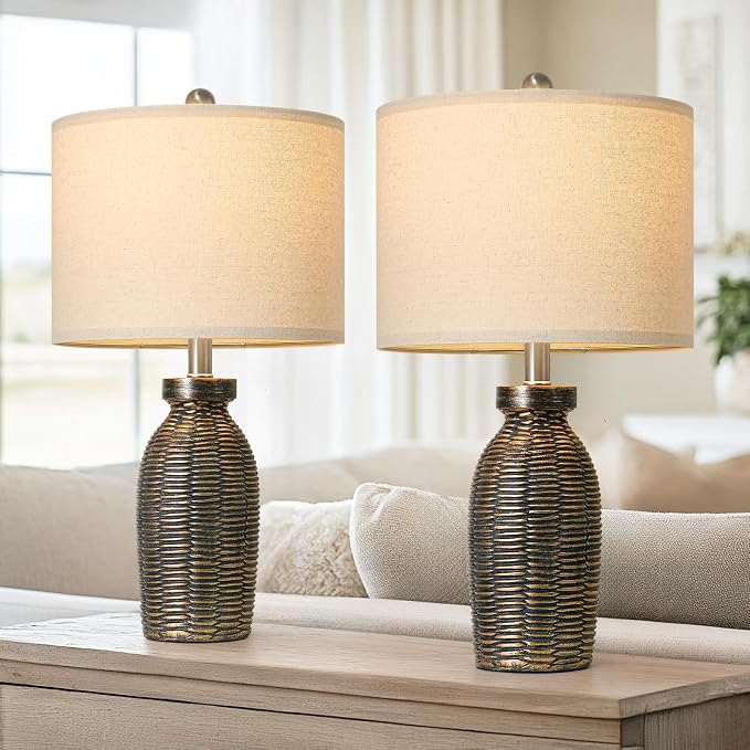22.75" Table Lamps for Living Room Small Lamps for Bedroom Bedside Lamps Set of - Image 6