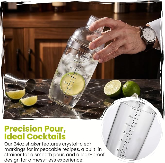 24oz Plastic Cocktail Shaker Set - Image 3