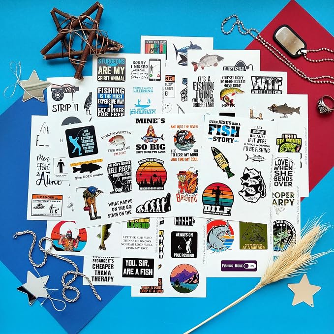 100Pcs Funny Fishing Stickers — Fisherman Decals - Image 5