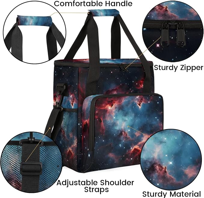 Galaxy Star Outer Space Coffee Maker Carring Bag, Large Insulated Storage - Image 6