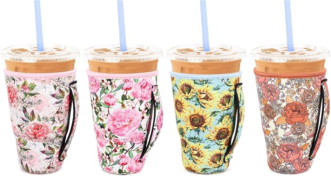 4 Pack Neoprene Cup Sleeves by Snowso
