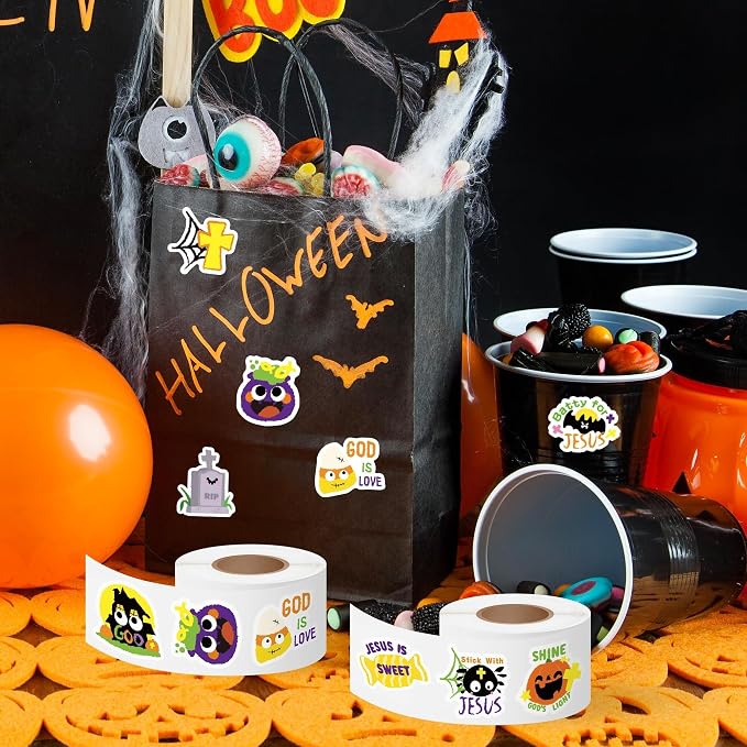 Haooryx Halloween Religious Sticker Rolls - Image 5