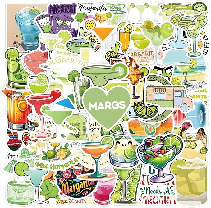 55PCS Margarita Cocktail Stickers, Waterproof Vinyl Stickers - Image 4