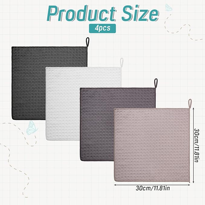 JJUNW 4 Pcs Coffee Cleaning Cloth, Cleaning Coffee Towel, Coffee-Bar Towels - Image 4
