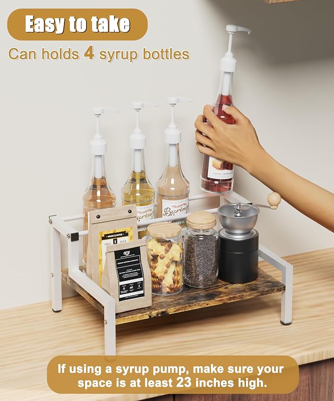 Coffee Syrup Rack Organizer for Countertop, 4 Syrup Bottles Holder Stand for - Image 3