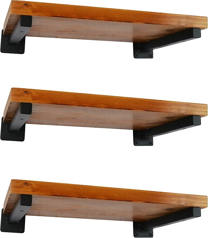 6 Pcs Black Shelf Bracket 12 Inch Heavy Duty Brackets by EZYDECOR