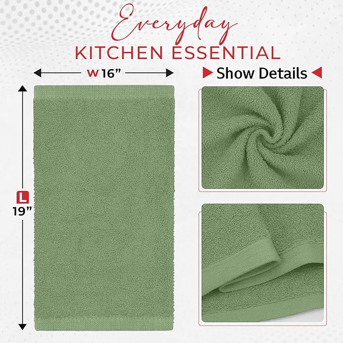 RIVERSIDE Bar Mop Towels Pack of 12, 16x19 Inches, 100% Ring Spun Cotton Terry - Image 3