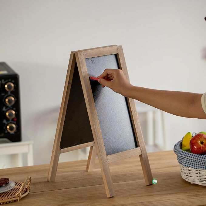 Vintiquewise 19-inch Wooden A-Frame Chalkboard Sign Double-Sided Menu Board - Image 3