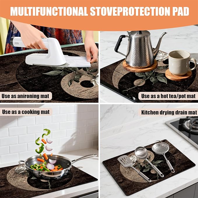 28"x20" Anti-Slip Electric Stove Top Cover Tai Chi Foldable Heat-Resistant - Image 3