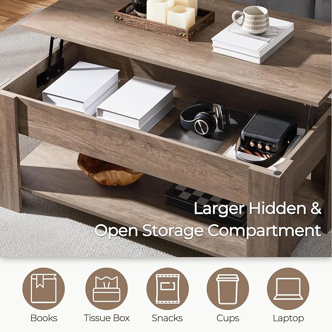 Yaheetech Lift Top Coffee Table - Image 6
