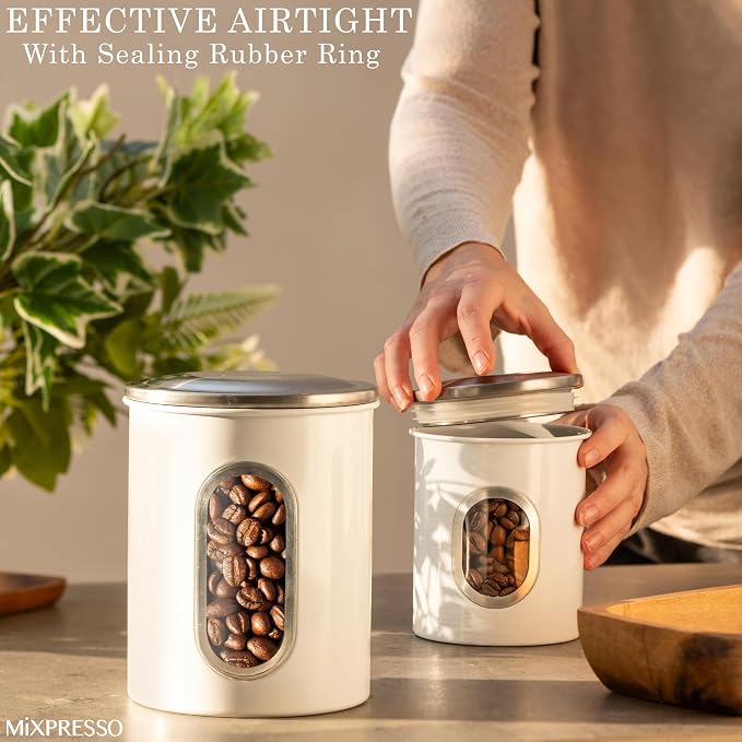Mixpresso 3-Piece White Canisters Sets - Image 5
